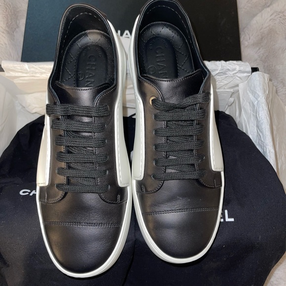 Chanel Classic Black & White Sneakers - Picture 3 of 8